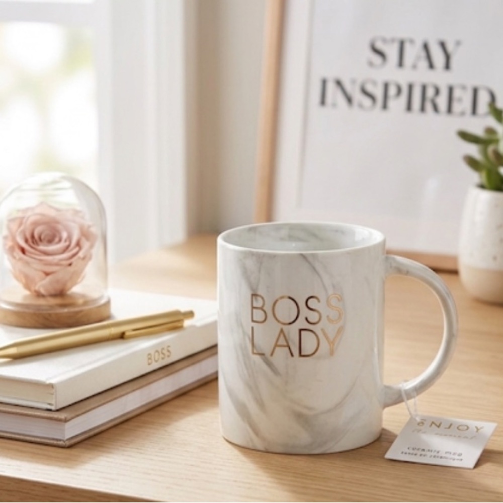 NWT: Marble Boss Lady Ceramic Mug